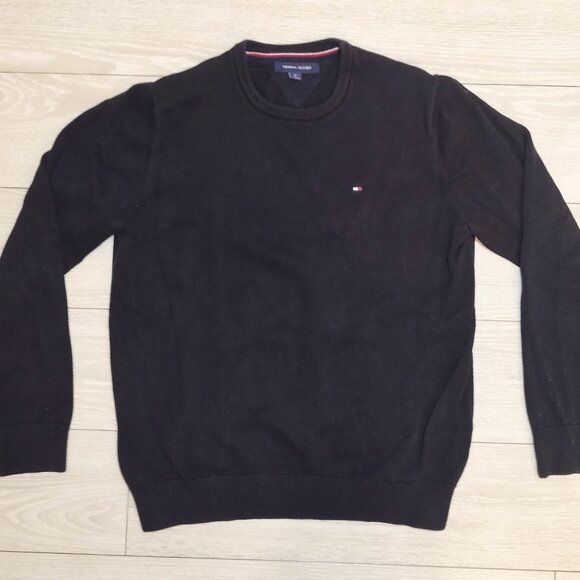 Tommy Hilfiger Crewneck Sweater Men's - Size M - Classic Black Knit - Picture 1 of 7